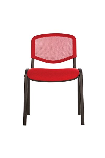 Ergonica Visitor chair GOA NET BLACK, Red Cagliari fabric