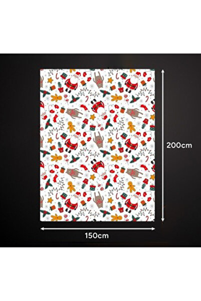 zola Festive fluffy blanket, 150 x 200 cm, Santa Claus pattern, polyester