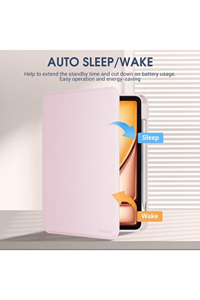PROCASE Smart Case for iPad Air 11-inch (M3/M2, Air 5th/4th Gen) - Pink