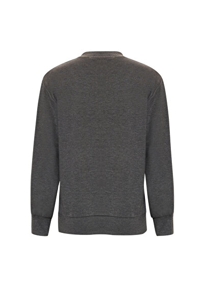 Exquise Patterned Stone Embroidered Regular Long Sleeve Sweatshirt