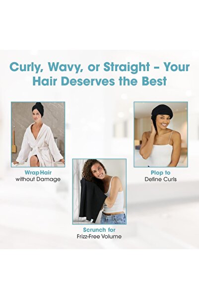 Generic Hair RePear Ultimate Long Hair Towel, 21 x 44 in, Black