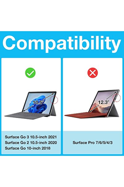 PROCASE Protective Case for Surface Go 3/2/1 - Slim Hard Shell with Built-in Pen Holder, Black