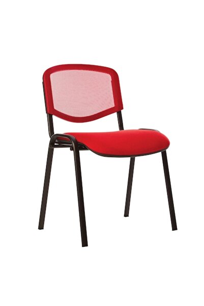 Ergonica Visitor chair GOA NET BLACK, Red Cagliari fabric