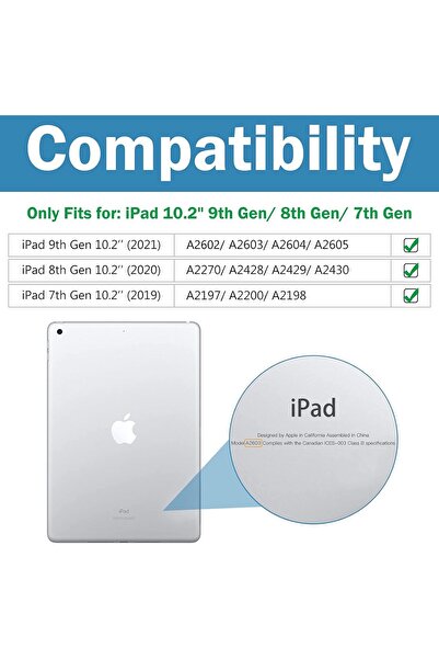 PROCASE iPad 10.2 Case (7/8/9th Gen) Slim Tri-fold Stand Hard Back Smart Cover - Teal