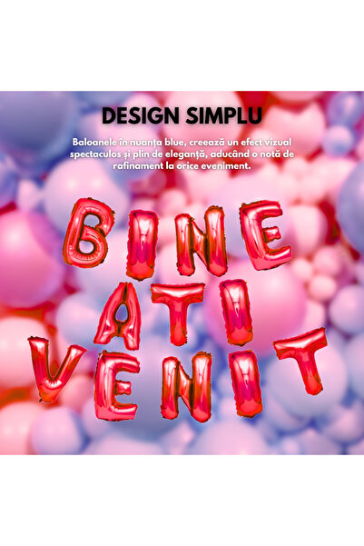 SDEPOT foil balloon set, with welcome message, 45 cm, red