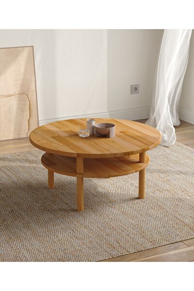 woodizy DOĞAL MASİF AHŞAP SİRİUS ORTA SEHPA