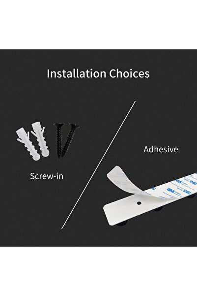 Generic Wall-mounted Stainless Steel Coat Rack - Black, 6 Round Hooks (Adhesive & Screw Mount)