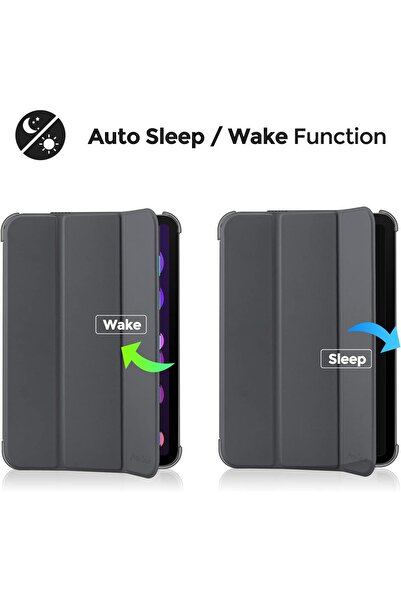 Generic iPad Mini 7 Smart Cat Cot Protective Case – Soft TPU Back & Tri-Fold Front