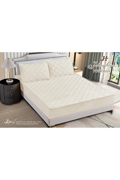 Inovius Husa matlasata tip topper din catifea, 180x200cm+2 fete de perna 50x70cm JJJ5050