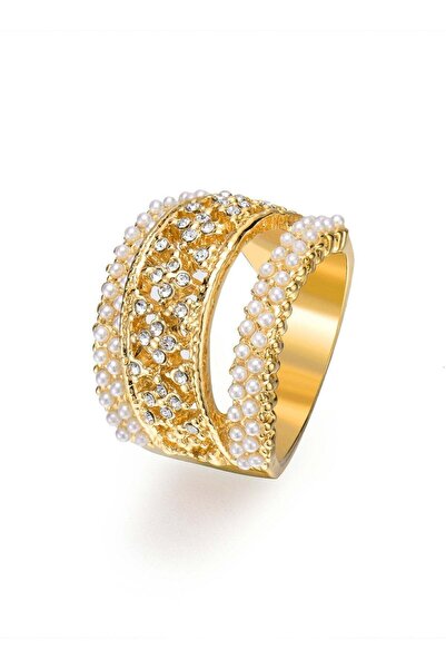 ROMAD خاتم جميل من الفولاذ المقاوم للصدأ مرصع بالكريستال للنساء ,مجوهرات أنيقة وعصرية