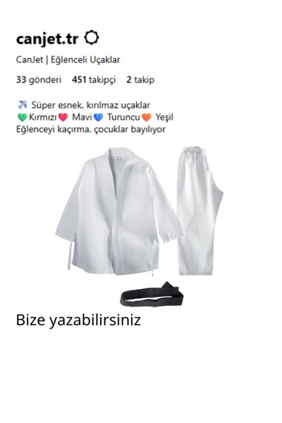 Canjet Beyaz Çocuk Karate Kostümü Çocuk Kıyafeti-spor Elbisesi-özel Tören-festival Kostümü-unisex