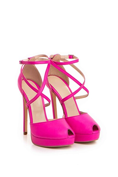 Vanilla Days Fabiana High-Heel Sandals in Fuchsia Genuine Leather
