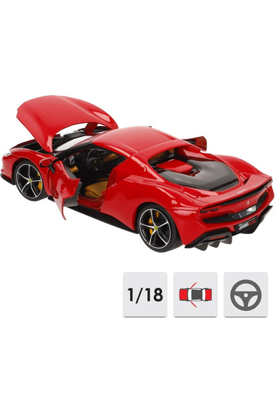 BBURAGO 1:18 Ferrari 296 GTB – Die-Cast Model Car