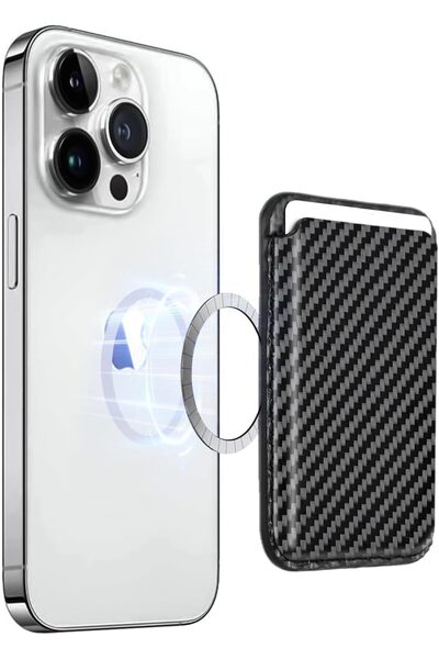 PUKON Carbon Fiber Magnetic Wallet MagSafe compatible Card Holder for iPhone ...