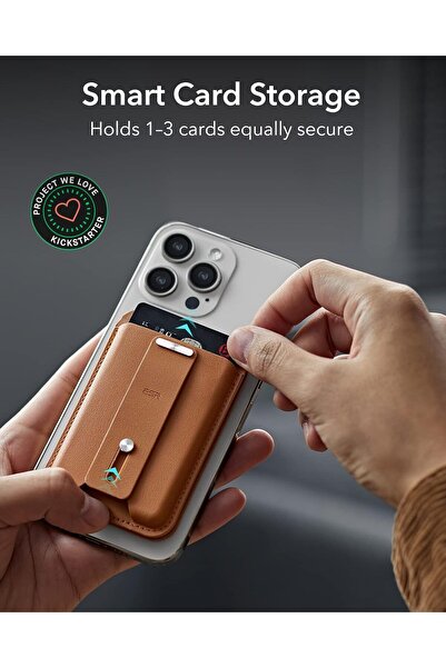 ESR HaloLock Geo MagSafe Wallet Stand (Full Find My) - Caramel Brown