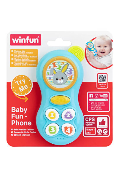 WINFUN Бебешки телефон син за бебета,