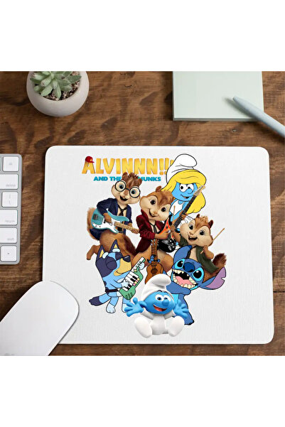 OEM Mousepad Alvin Bluey Stich The Smurfs Smurfette Musical Band Guitar