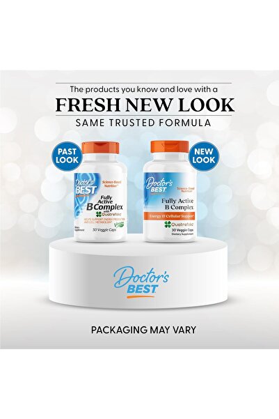 Doctor's Best Vitamin B Complex, Quatrefolic-Fortified, Vegetarian Capsules, 30 Count
