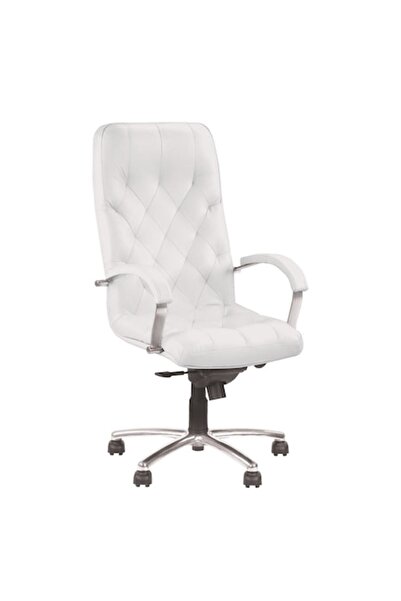 Ergonica HAVANA Executive Chair, White Faux Leather
