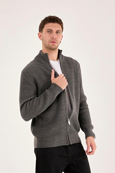 Rocqerx X-5003 Zippered Knitwear Cardigan