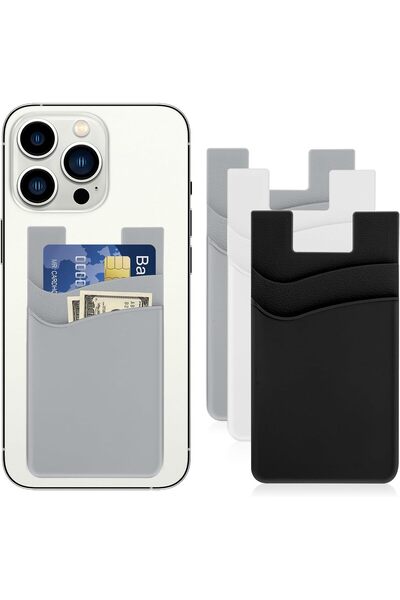 OASISGALORE 3pcs Phone Card Holder - Stick-on Phone Wallet, Fits Most Smartph...