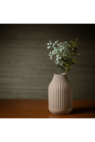 Homentum Bravina | Vază decorativă modernă cu linii verticale fine și design scandinav