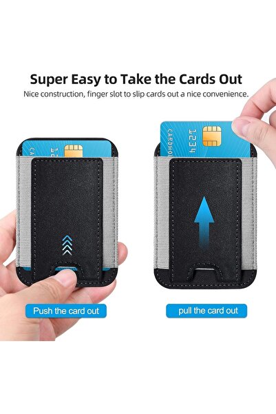 X SPRING Magnetic Card Holder Leather Phone Wallet - Fits 6 Cards