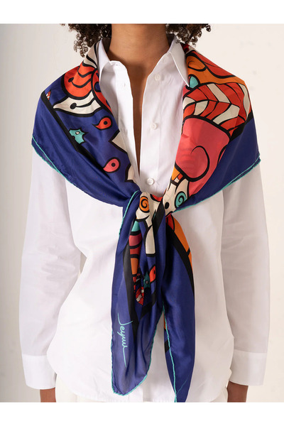 jeymi Festival d’Arte – Renkli Sanat Temalı Fular (123x123 cm)