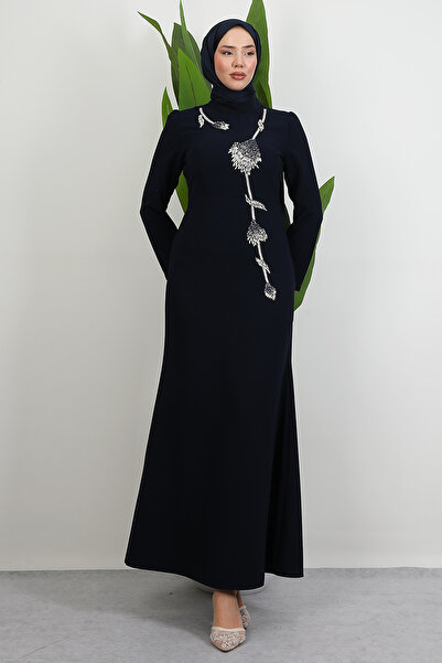 Lamia Giyim Badem Abiye Koyu Lacivert