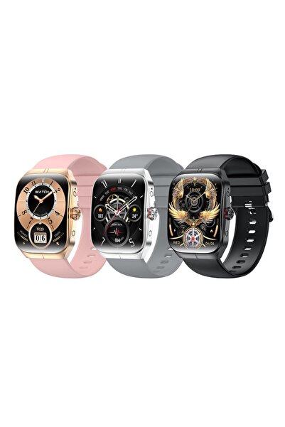 Ixiu ® HK80 Smartwatch - Unisex, AMOLED 1.95", Health Monitoring, NFC, Bluetooth, Black