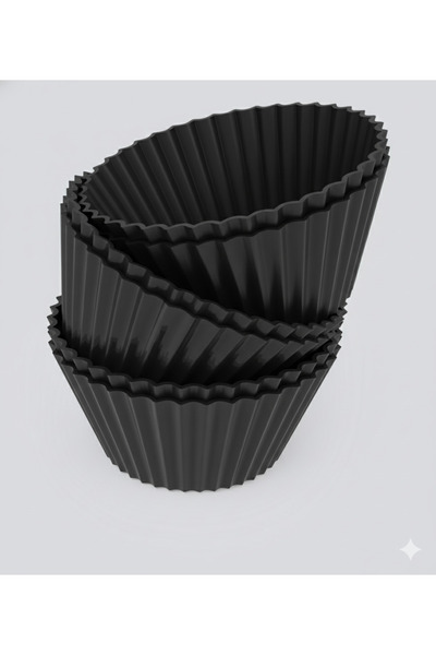 HIMYHOME Silicone Muffin Cake Mold with Teeth, 6-Pack