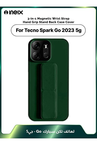 ineix 3-in-1 Magnetic Wrist Strap Hand Grip Stand Cover for Tecno Spark Go 2023
