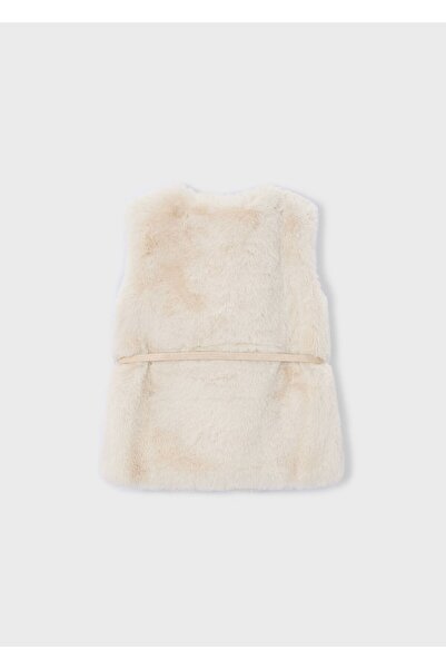 MAYORAL Girl's Plush Vest with Belt