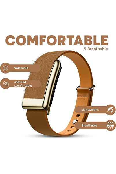 Gene souqo Luxe Tapered Leather Replacement Band Compatible with WHOOP 5.0, One, Peak, Life
