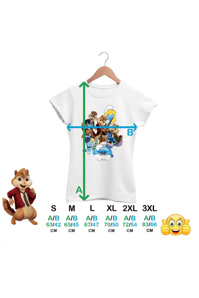 OEM Women's T-Shirt Alvin Bluey Stich The Smurfs Smurfette Musical Band Guitar