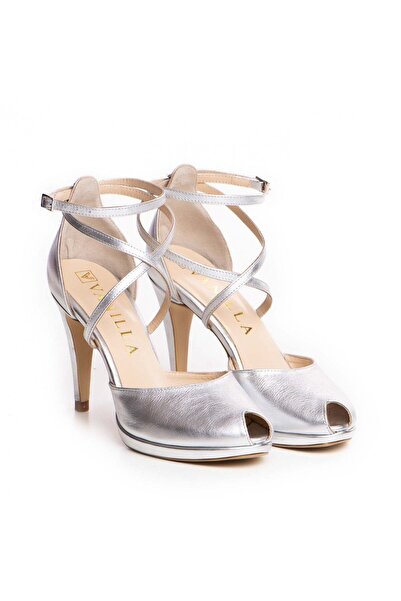 Vanilla Days Sandale Fabiana cu toc argintiu, piele naturală, toc stiletto el...