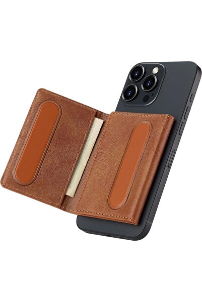 NALACAL حقيبة محفظة بطاقات مغناطيسية، 8 فتحات للبطاقات، بنية اللون، قابلة للط...