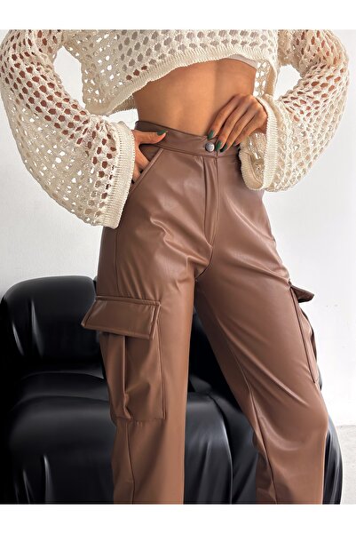 winmoda Leather Pants - Yan K Cargo Pocket İ Leather Pants