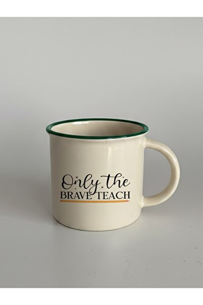 IŞILAY PROMOSYON Green - Only the Brave Teach Modern Ceramic Mug with Lip