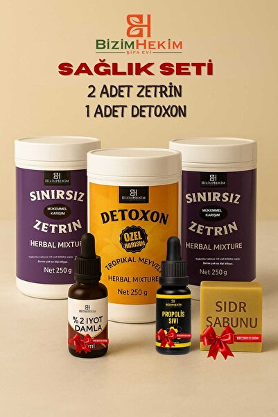 BİZİMHEKİM ŞİFA EVİ Zetrin Sınırsız Karışım 2 Adet Detoxon Tropikal Meyveli 1...