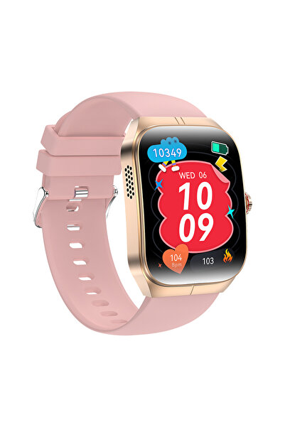 Ixiu ® HK80 Unisex Smartwatch - 1.95" AMOLED, Health Monitoring, NFC, Pink Strap