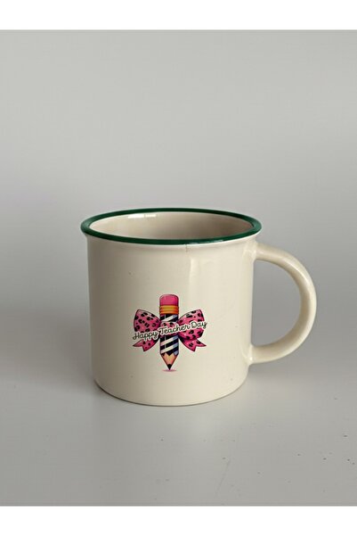 IŞILAY PROMOSYON Green - Happy Teachers' Day Modern Ceramic Mug with Lip