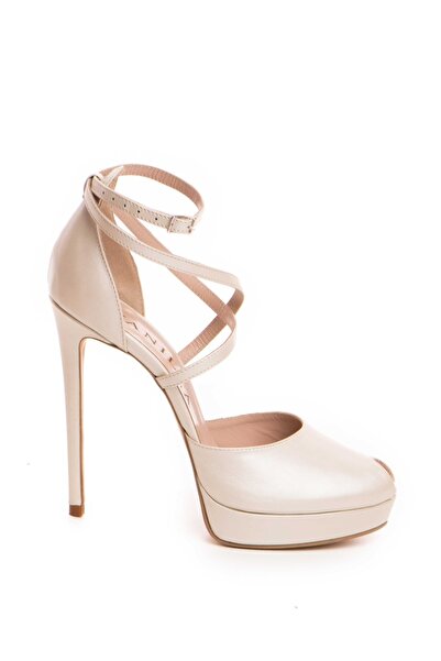 Vanilla Days Fabiana Ivory Leather Stiletto Sandals, Bridal Elegance