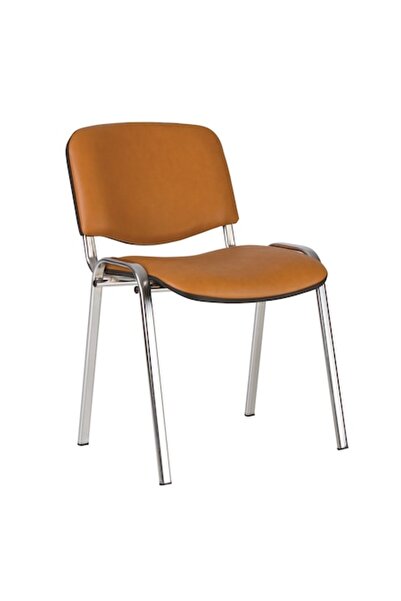 Ergonica Посетителски стол GOA CHROME, кафява изкуствена кожа