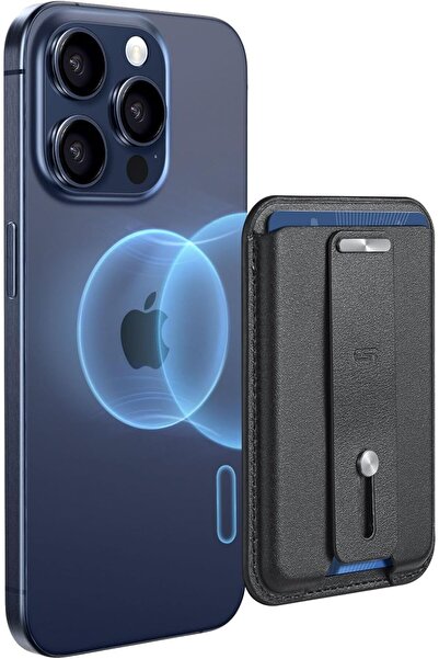 ESR MagSafe Wallet (HaloLock) - 3-Card Vegan Leather, Secure-Grip Loop, Black