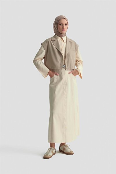 Armine Beli Ayarlanabilir Yelek 25K4804 Vizon