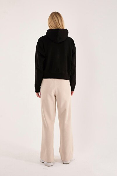 Store 100% Cotton Hooded Zippered Women's Sweatshirt + Trousers Combination (2 Pieces)