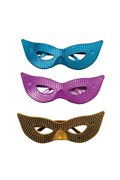 Mirific Party Set of 3 party glasses, green, silver, purple, QT9933