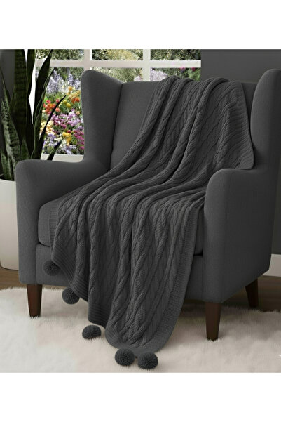 EUROPA HOME Ponponlu diz üstü battaniyesi, şal