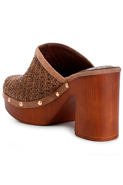 london Rag Women Raffia Platform Clogs in Brown